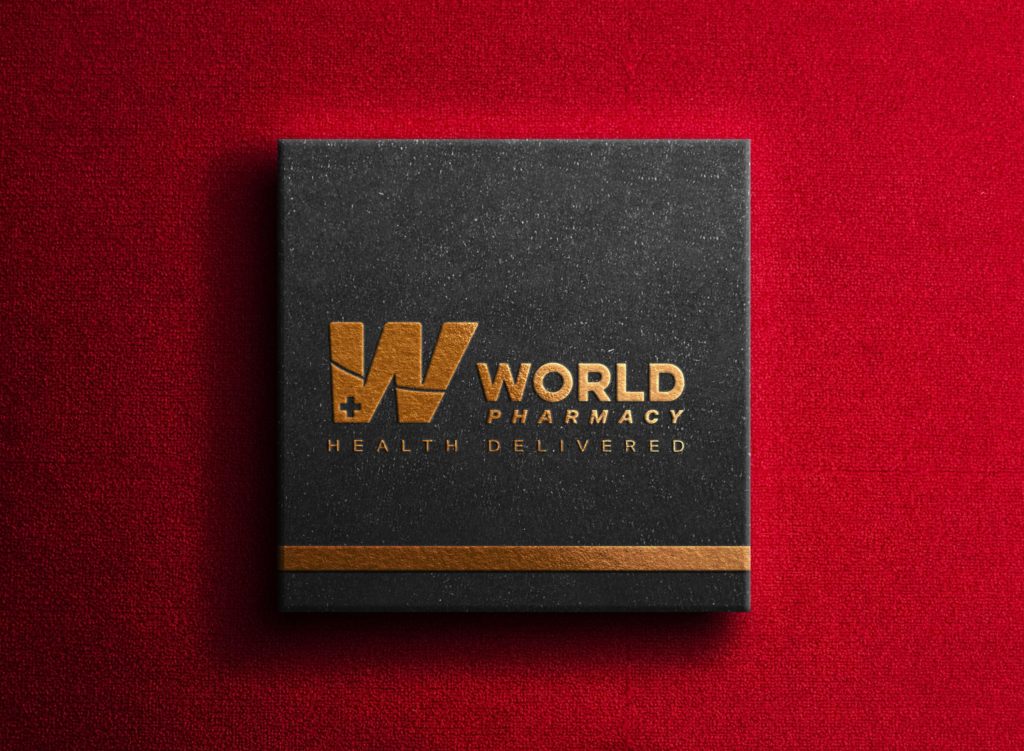 Gold logo collateral - World Pharmacy Branding by Gonzalo Peral